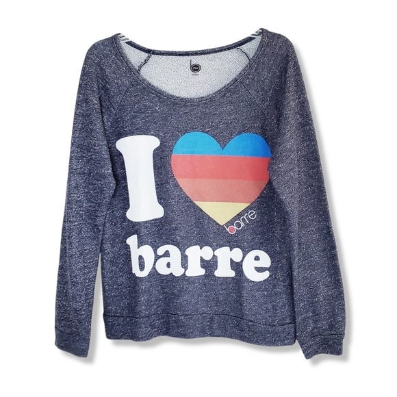 b fly I Love Barre Gray Sweatshirt Women's Size Small Rainbow - Picture 7 of 7